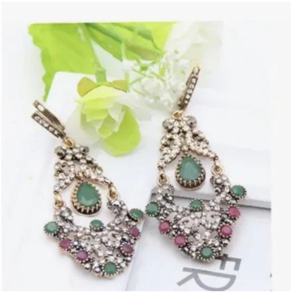 Turkish Vintage Looking Dangle Earing for Women,NEW,Ethnic,Wedding,HandmadeGift - Picture 4 of 5